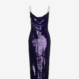 Marciano Dark Purple Sequin Gown